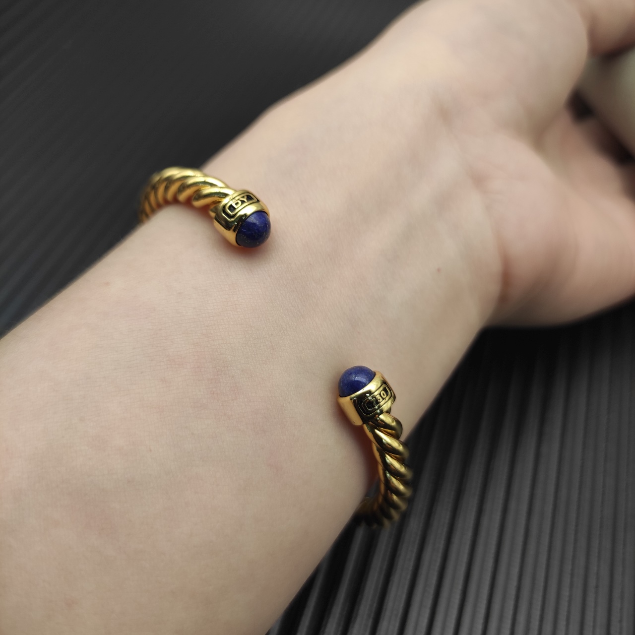 575 💰David Yurman 6MM golden and green cuff bracelets. Number DYSZ-350 - 图片 6