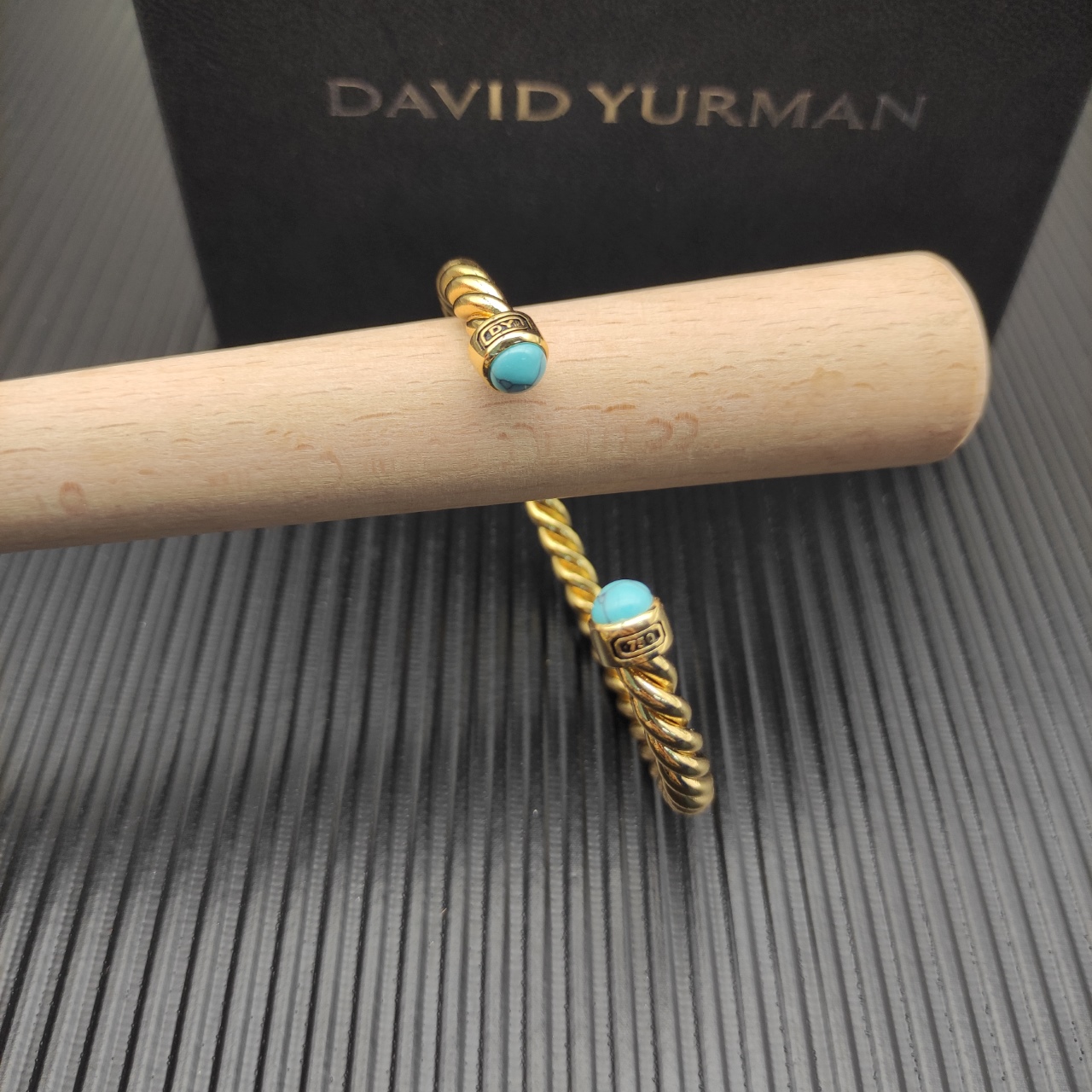 575 💰David Yurma 6MM Green Pine line cuff bracelet. No. DYSZ-351 - 图片 3