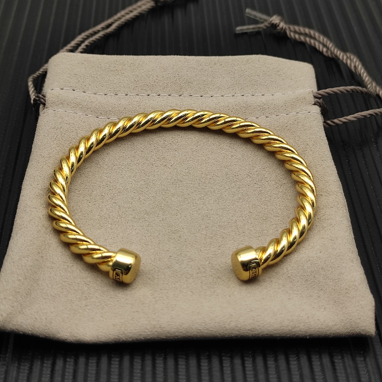 575 💰David Yuurman 6MM gold roundhead cuff bracelet. No. DYSZ-352 - 图片 2