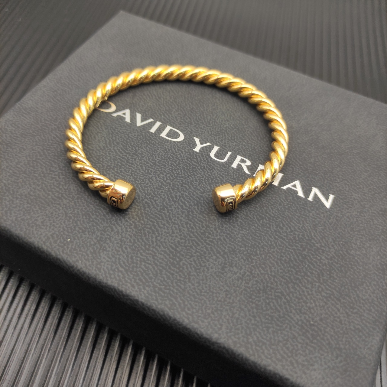 575 💰David Yuurman 6MM gold roundhead cuff bracelet. No. DYSZ-352 - 图片 7