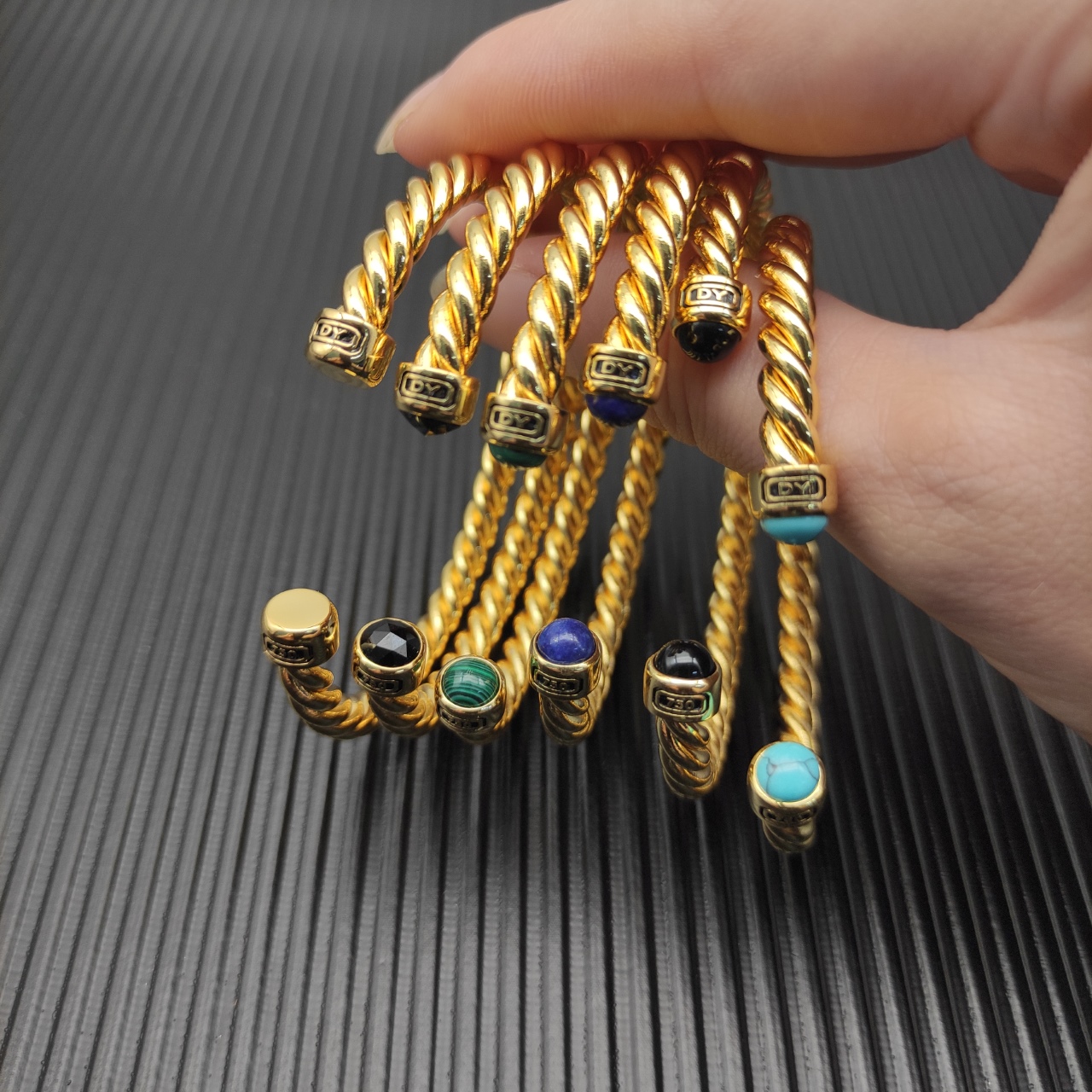 575 💰David Yuurman 6MM gold roundhead cuff bracelet. No. DYSZ-352 - 图片 9