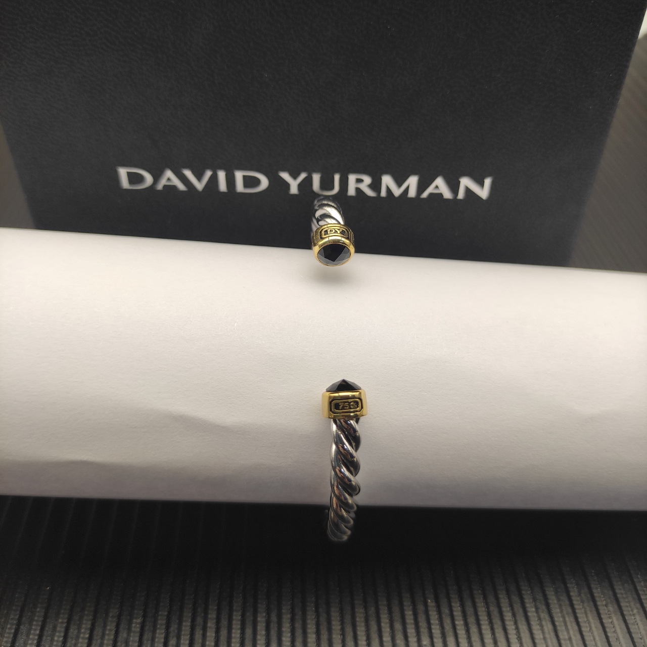575 💰David Yurman 6MM black diamond line cuff bracelet. No. DYSZ-355 - 图片 5