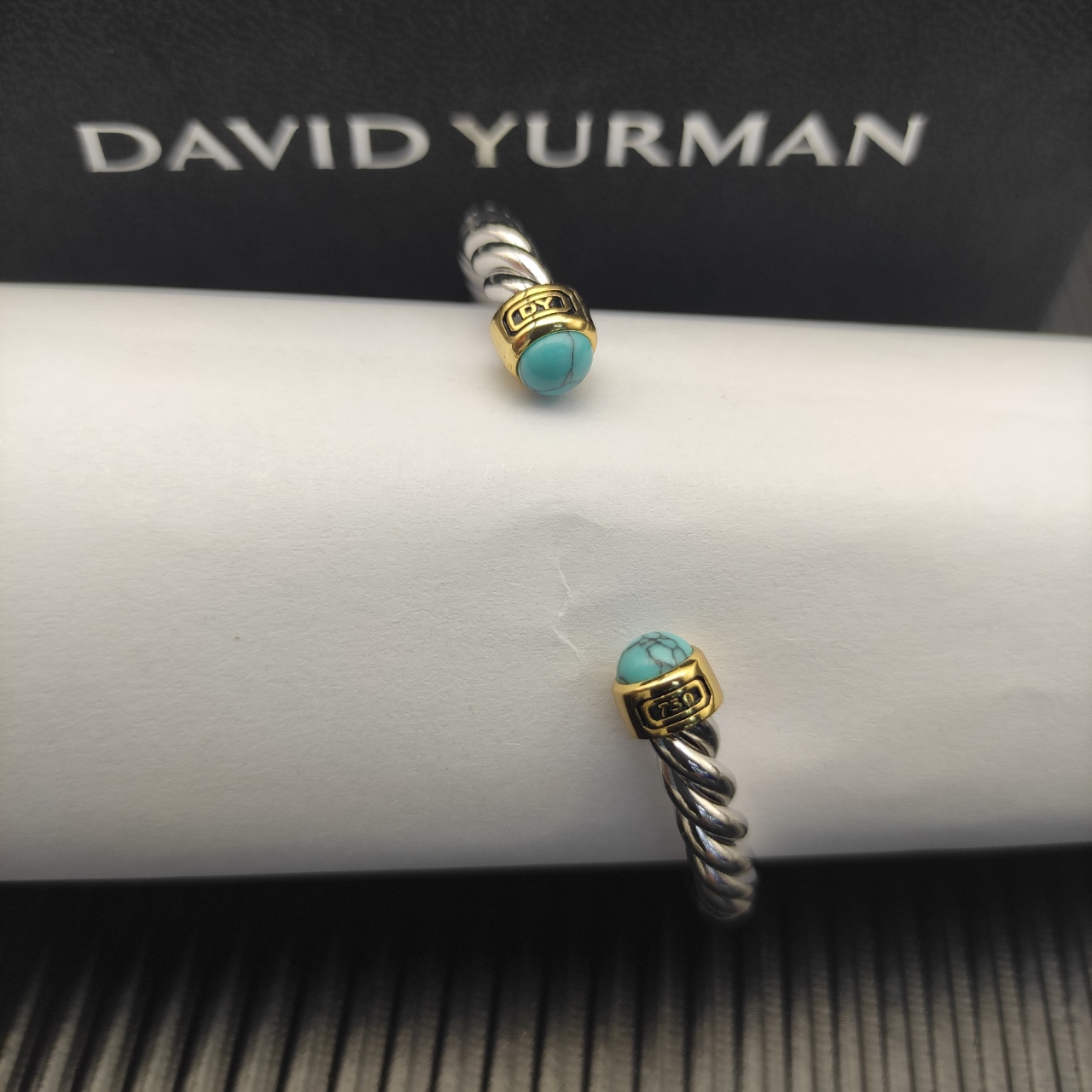 575 💰David Yurman 6MM cuff bracelets of the split green pine line. Number DYSZ-357 - 图片 5