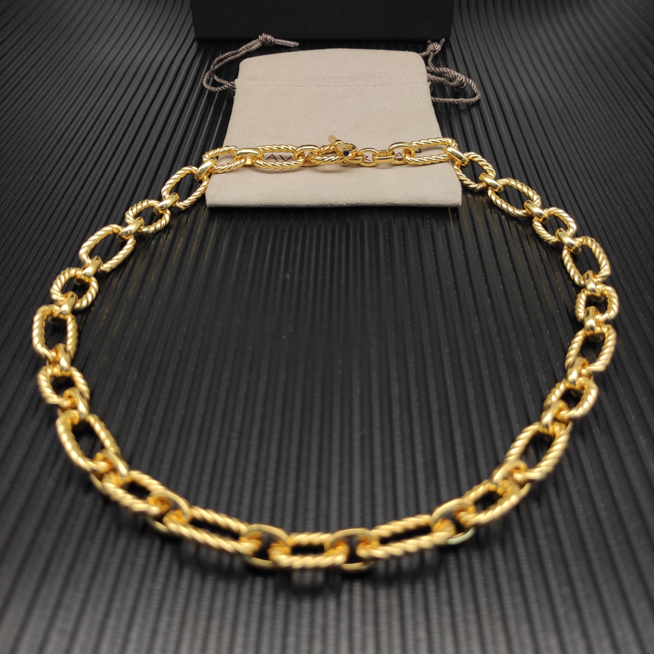1075 💰David Jurman Newline sapphire necklace. Gold, 50 cm length. No. DYXL-192 - 图片 3