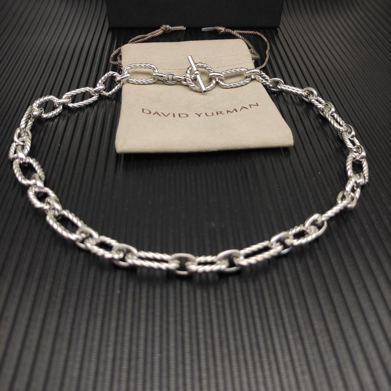 1075 💰David Jurman Newline sapphire necklace. Silver, 50 cm long. No. DYXL-193 - 图片 2
