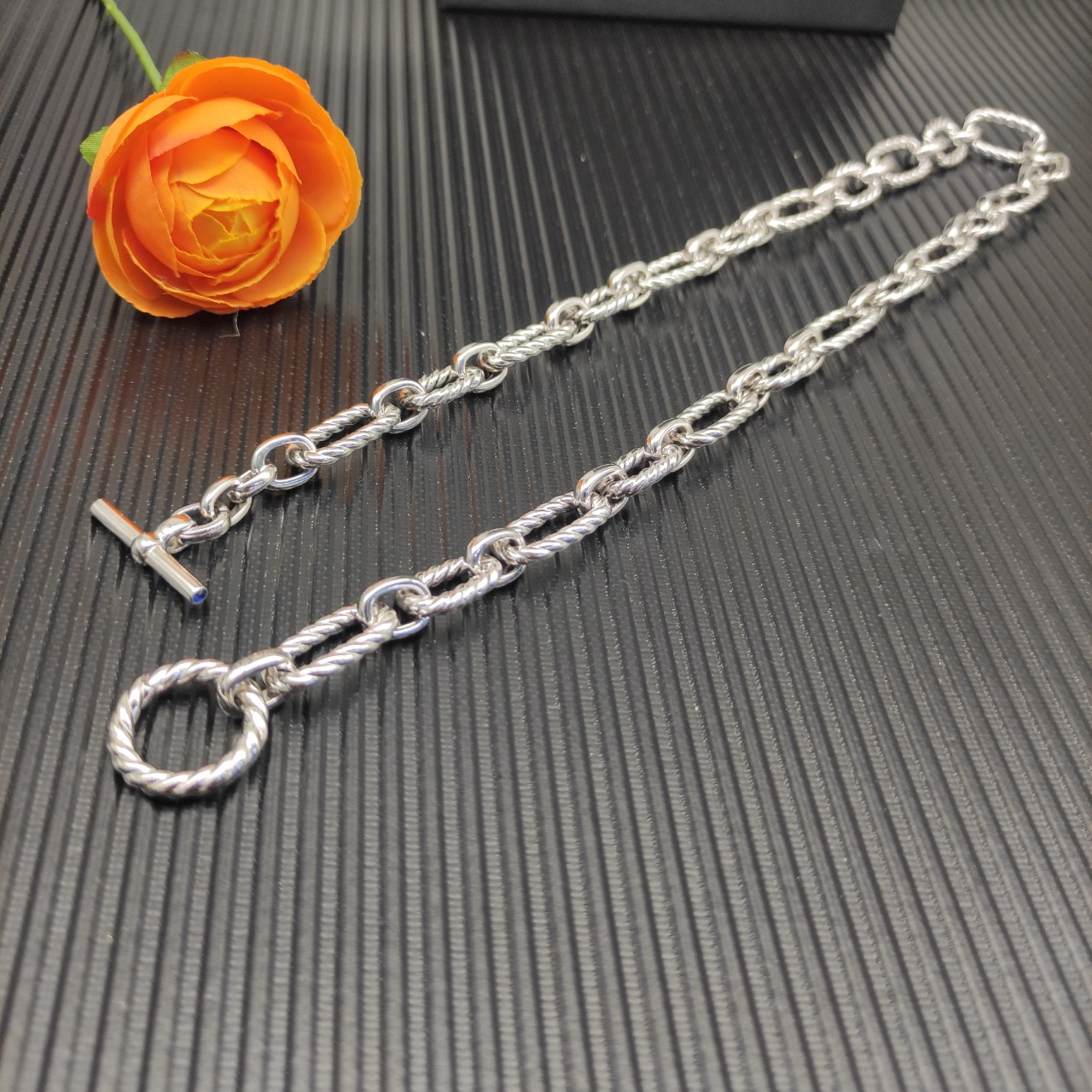 1075 💰David Jurman Newline sapphire necklace. Silver, 50 cm long. No. DYXL-193 - 图片 5