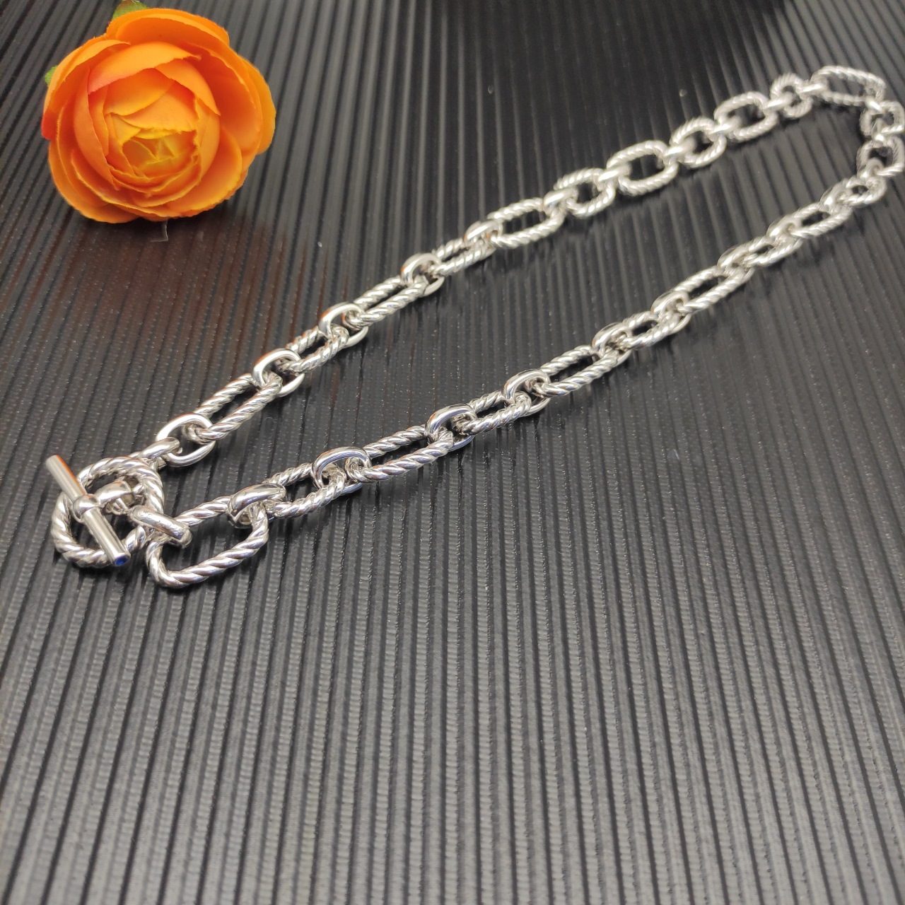 1075 💰David Jurman Newline sapphire necklace. Silver, 50 cm long. No. DYXL-193 - 图片 6