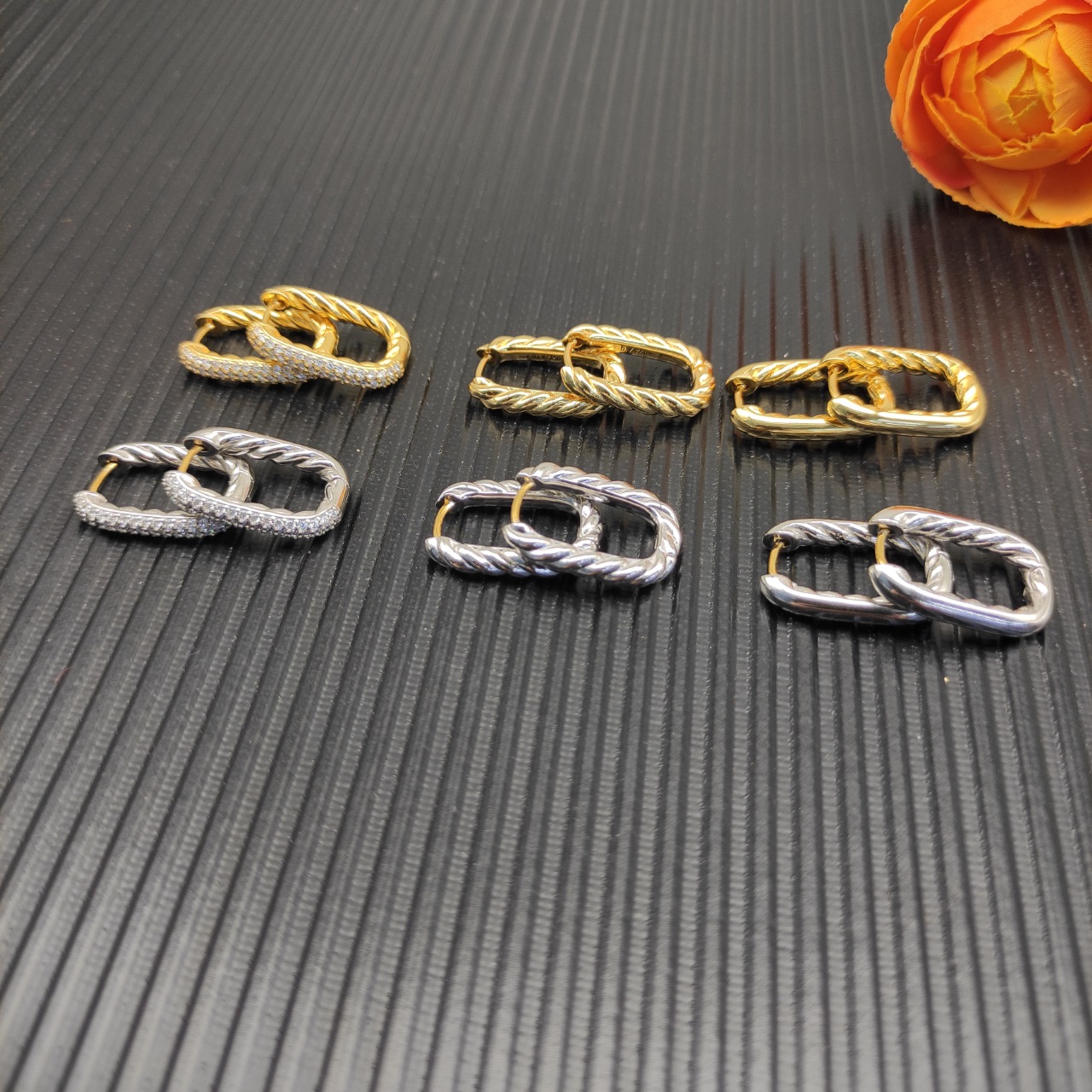 NO:603362,David Yurman 24.3*15.9mm hoop earrings., jewelry boutique, earrings19860909David Yurman 24.3*15.9mm 圈形耳环.,饰品精品,earrings,Jewelry