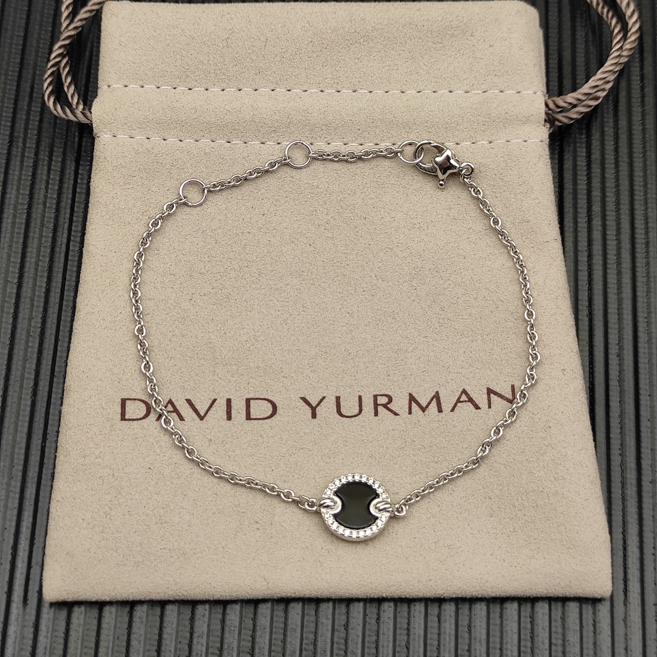 NO:603400,DavidYurman silver round diamond and black onyx bracelet (size 17+2+2+2cm delay), jewelry boutique, bracelet19860909DavidYurman 银色圆形带钻黑玛瑙手链（尺寸17+2+2+2厘米延迟）,饰品精品,bracelet,Jewelry