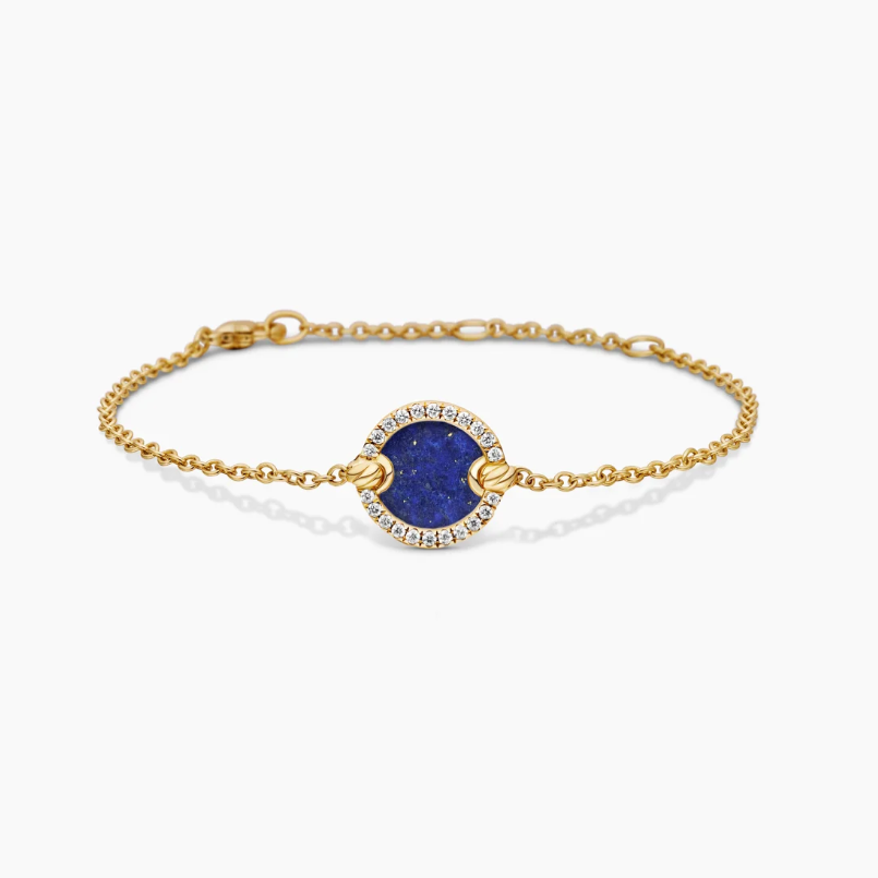 NO:603391,DavidYurman gold round diamond lapis lazuli bracelet (size 17+2+2+2cm delay), jewelry boutique, bracelet19860909DavidYurman 金色圆形带钻青金石手链（尺寸17+2+2+2厘米延迟）,饰品精品,bracelet,Jewelry