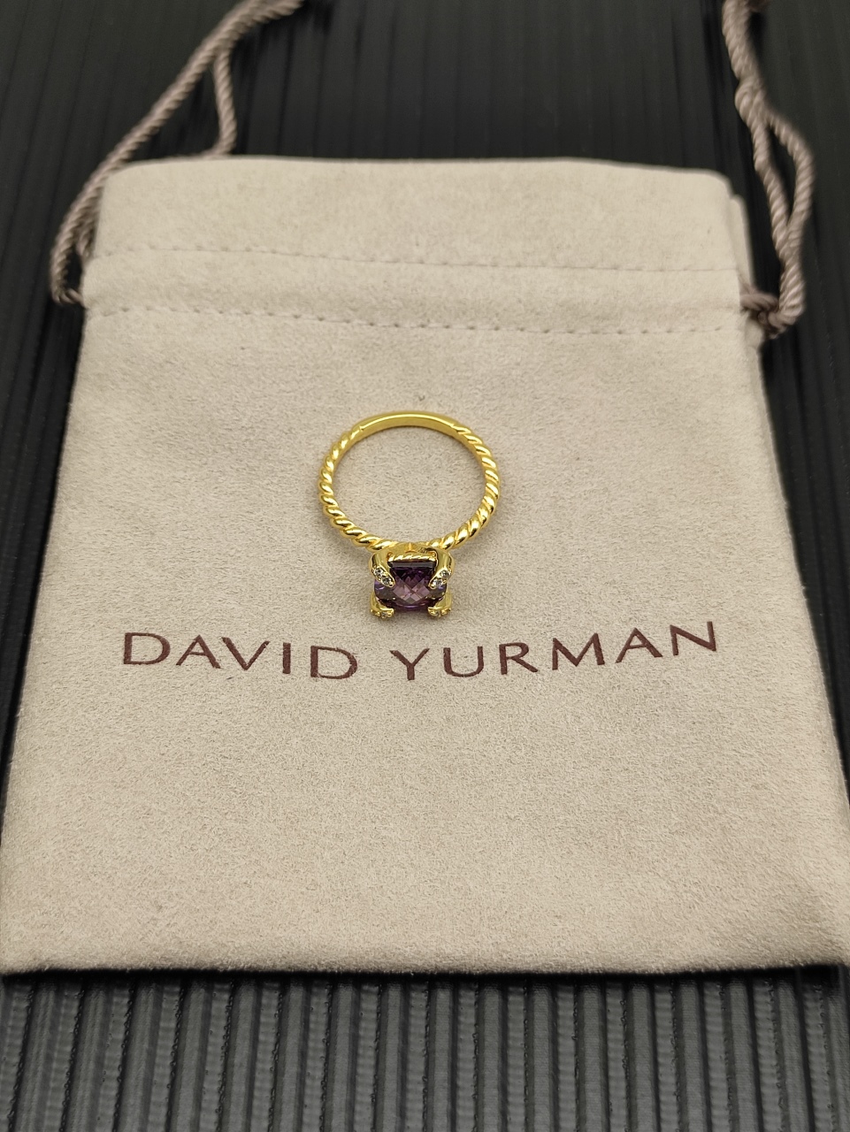 NO:896109,David Yurman gold main stone purple diamond 8mm four-claw ring, ring size US, 6-7-8-9, four sizes DYJZ-211, jewelry boutique, ring19860909David Yurman 金色主石紫钻8mm四爪戒指 戒指尺寸美号,6-7-8-9,四个号 DYJZ-211,饰品精品,ring,Jewelry