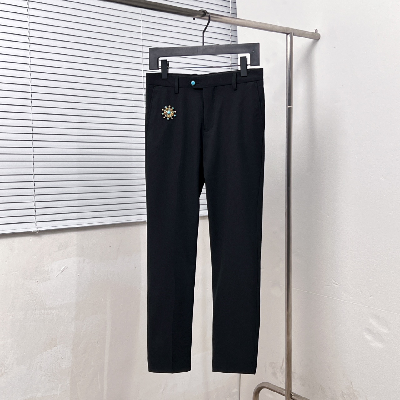 P165 Louis Vuitto*/Louis Vuitton turquesa accesorios cosidos a mano pantalones Talla: 30.31.32.33.34.36.38