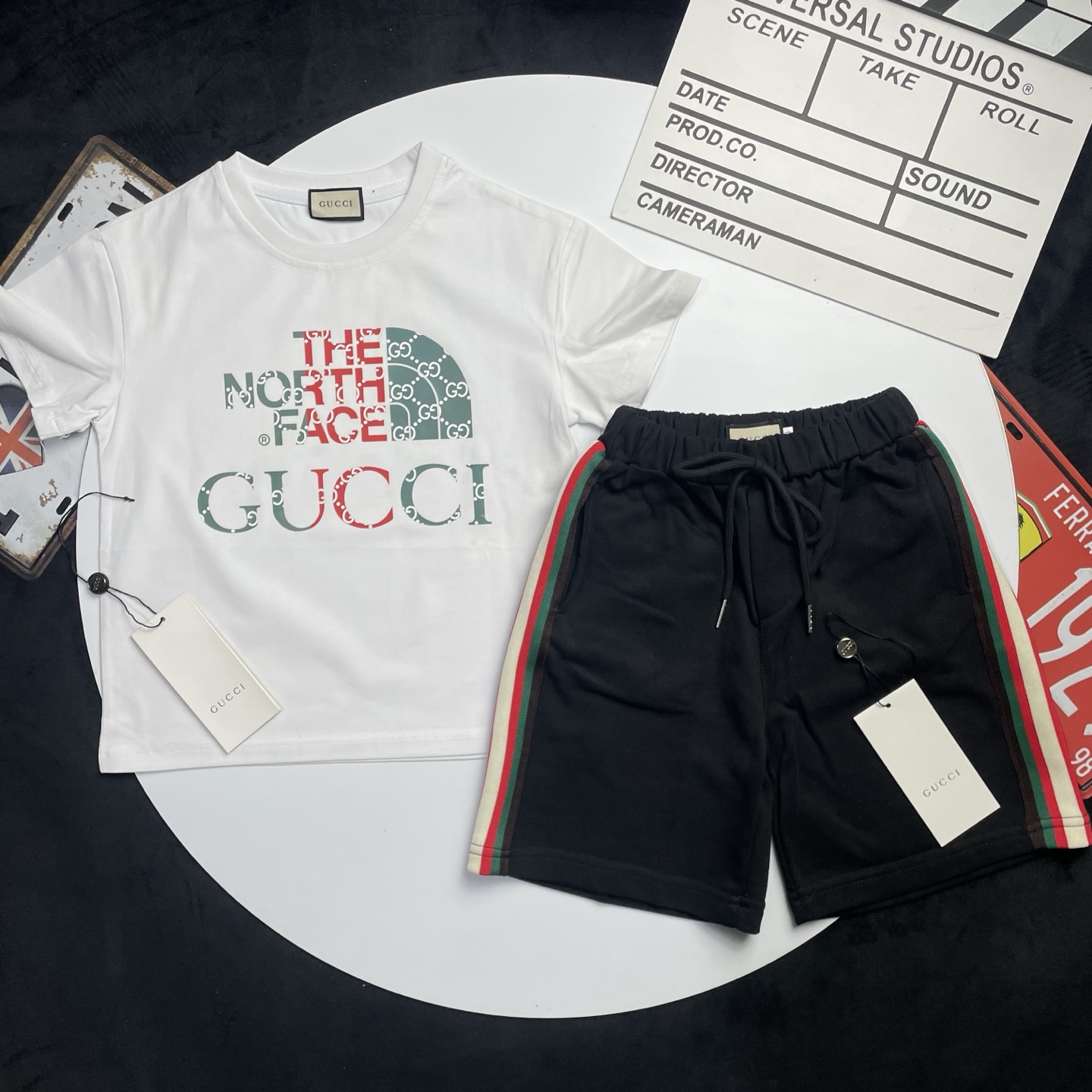🌐 Gucci ♻️ Conjunto de camiseta (90-150) ♻️ Camiseta ♻️ Pantalones cortos 🎗 ¡Etiqueta original! ¡Embalaje original! ¡…