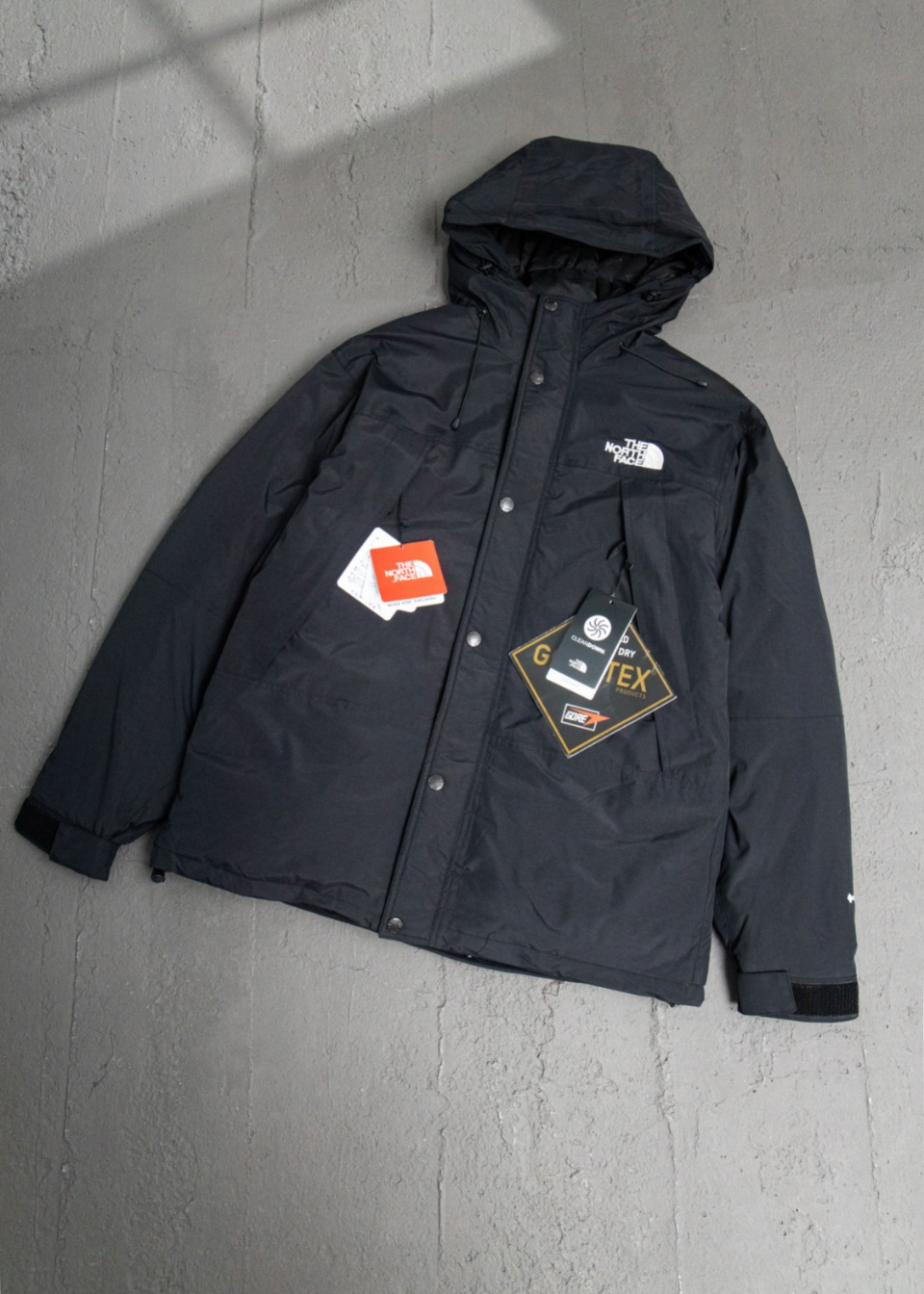 The North Face Clothing Down Jacket Black White Embroidery Down Duck Winter Collection