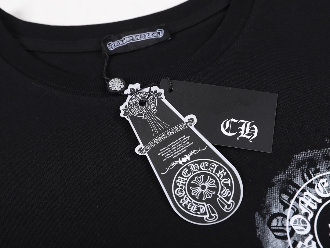 高版本Chrome Hearts 克罗心 模糊重影发泡印花短袖