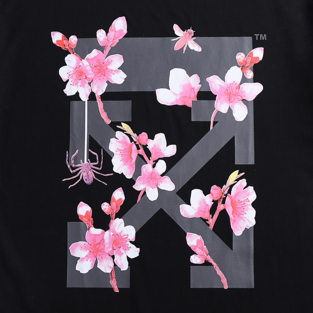 高版本OFF-WHITE 樱花箭头印花短袖