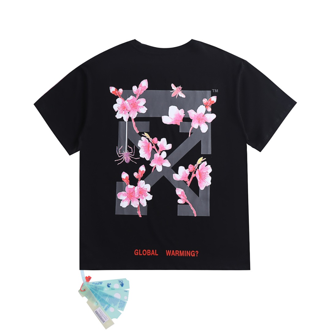 高版本OFF-WHITE 樱花箭头印花短袖
