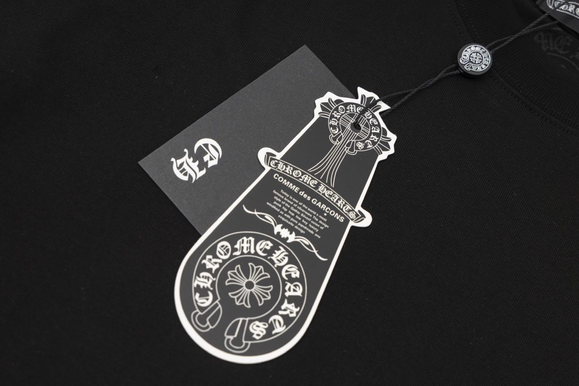 高版本Chrome Hearts 克罗心 蓝色十字梵文印花短袖