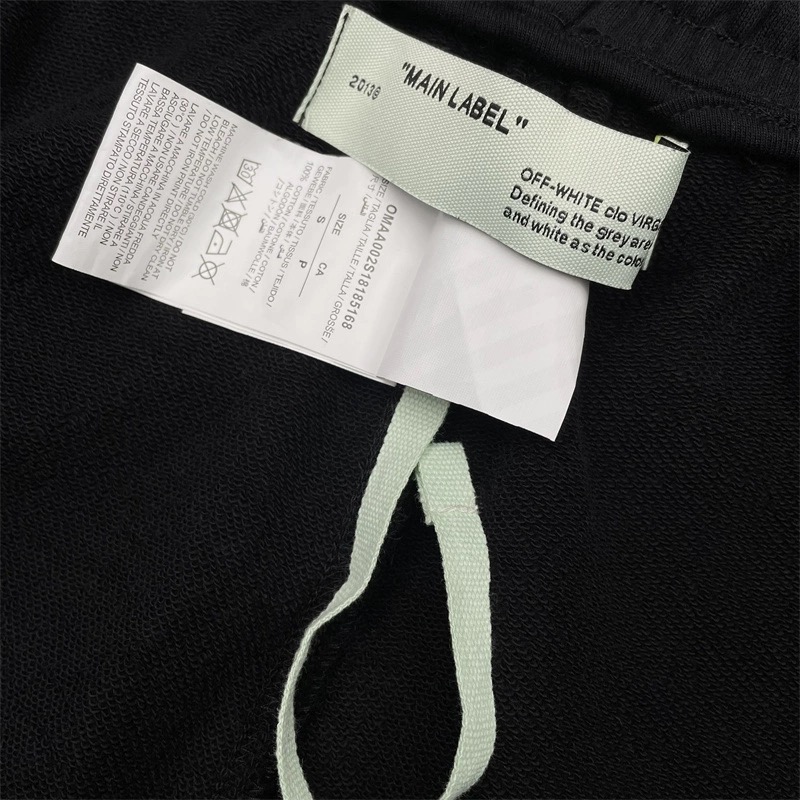 高版本OFF WHITE 20SS黄色胶带印花短裤印花重叠印刷极具立体质感