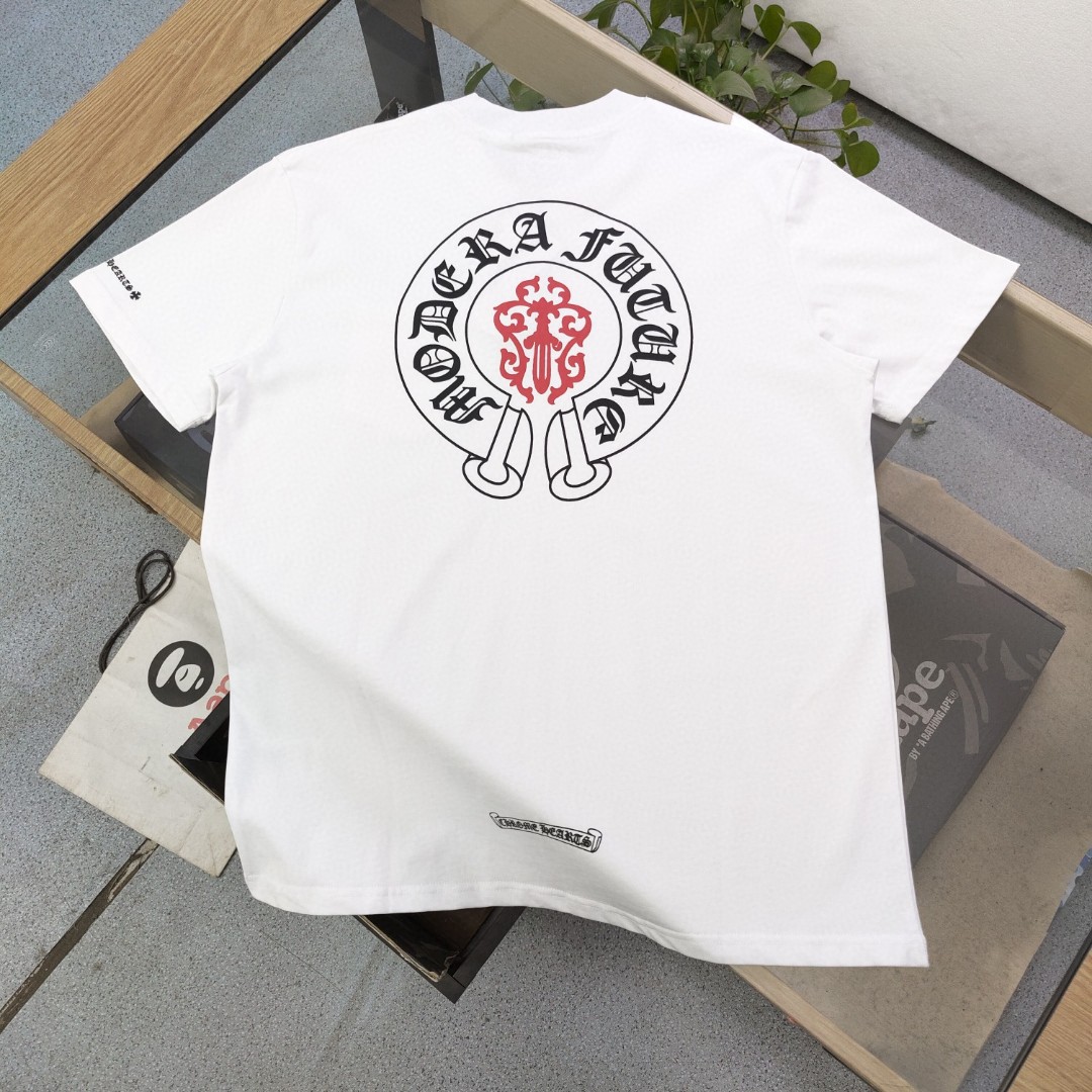 高版本Chrome Hearts 克罗心马蹄宝剑印花短袖