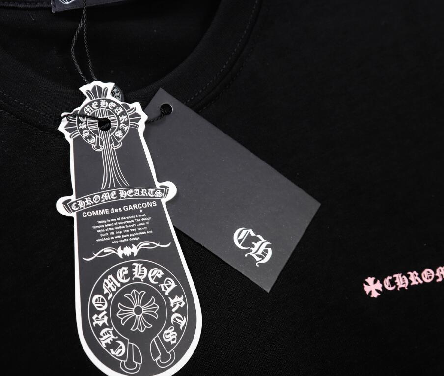 170 高版本Chrome Hearts 克罗心 粉色梵文印花短袖