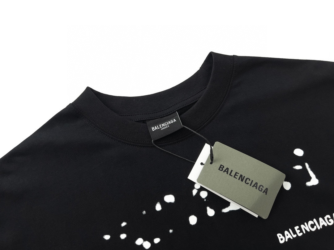 170 高版本BALENCIAGA/巴黎世家 模糊字母印花短袖T恤 采用260g32支双纱面料