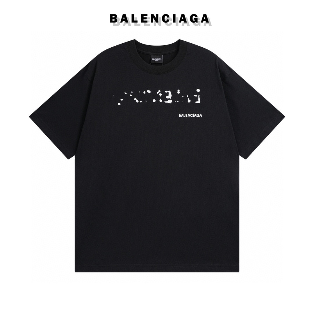 170 高版本BALENCIAGA/巴黎世家 模糊字母印花短袖T恤 采用260g32支双纱面料