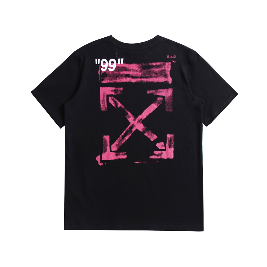 170 高版本OFF-WHITE 19ss口红色箭头印花短袖