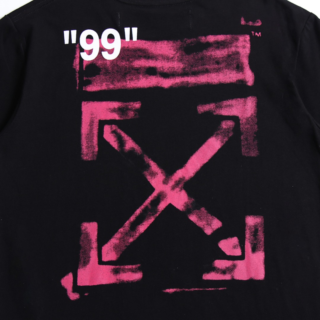 170 高版本OFF-WHITE 19ss口红色箭头印花短袖