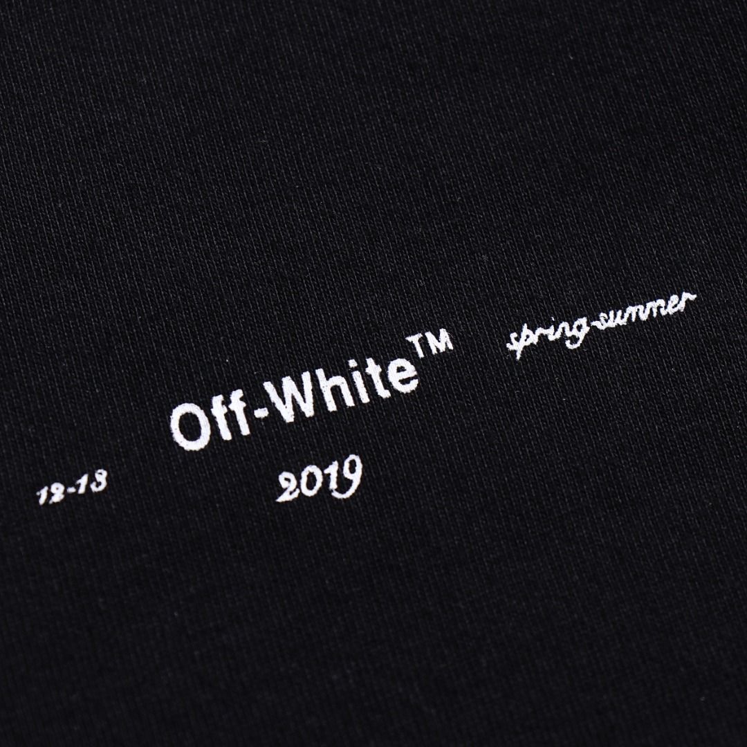 170 高版本OFF-WHITE 19ss口红色箭头印花短袖