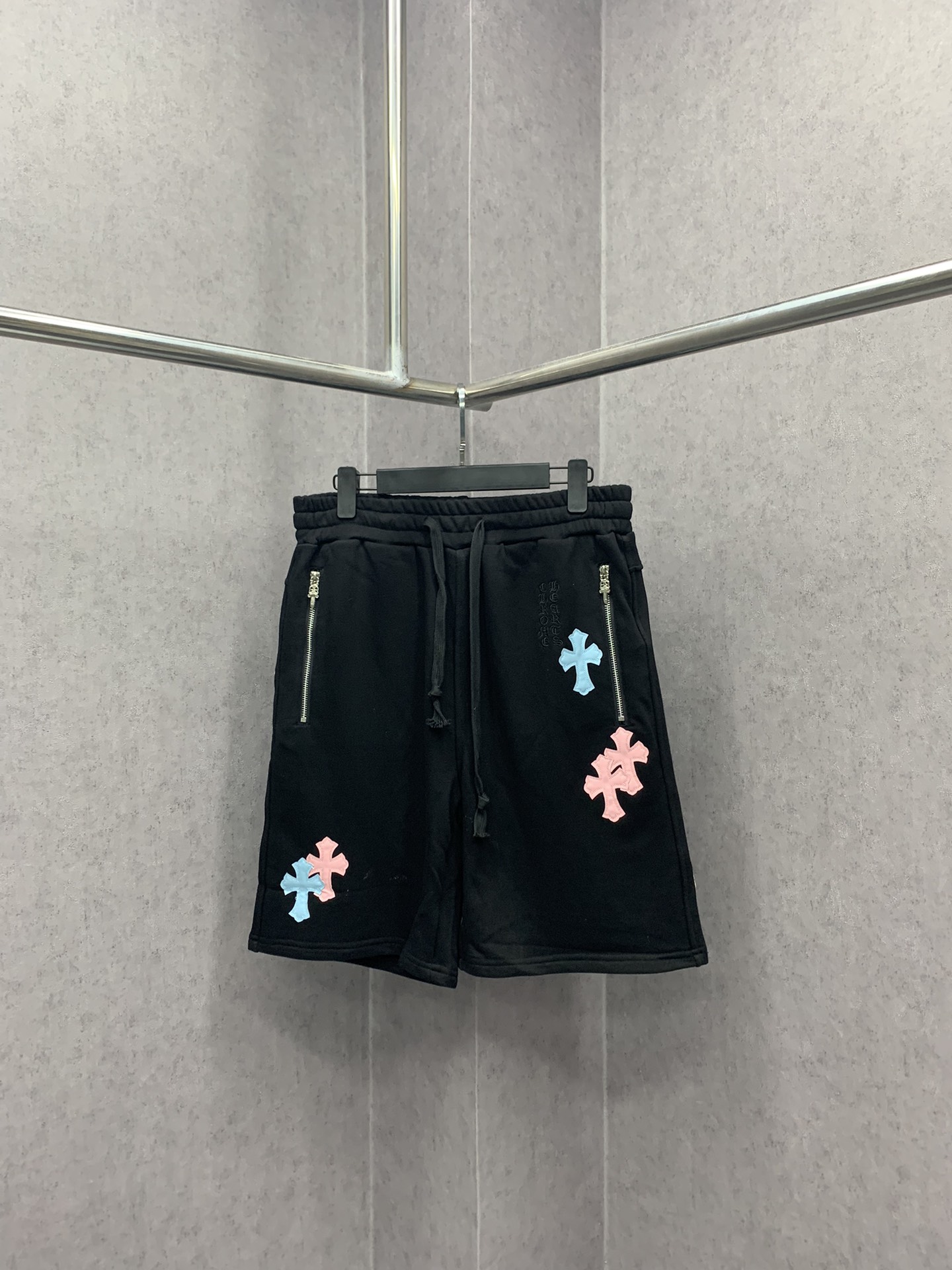 高版本Chrome Hearts 克罗心皮标十字短裤男女同款