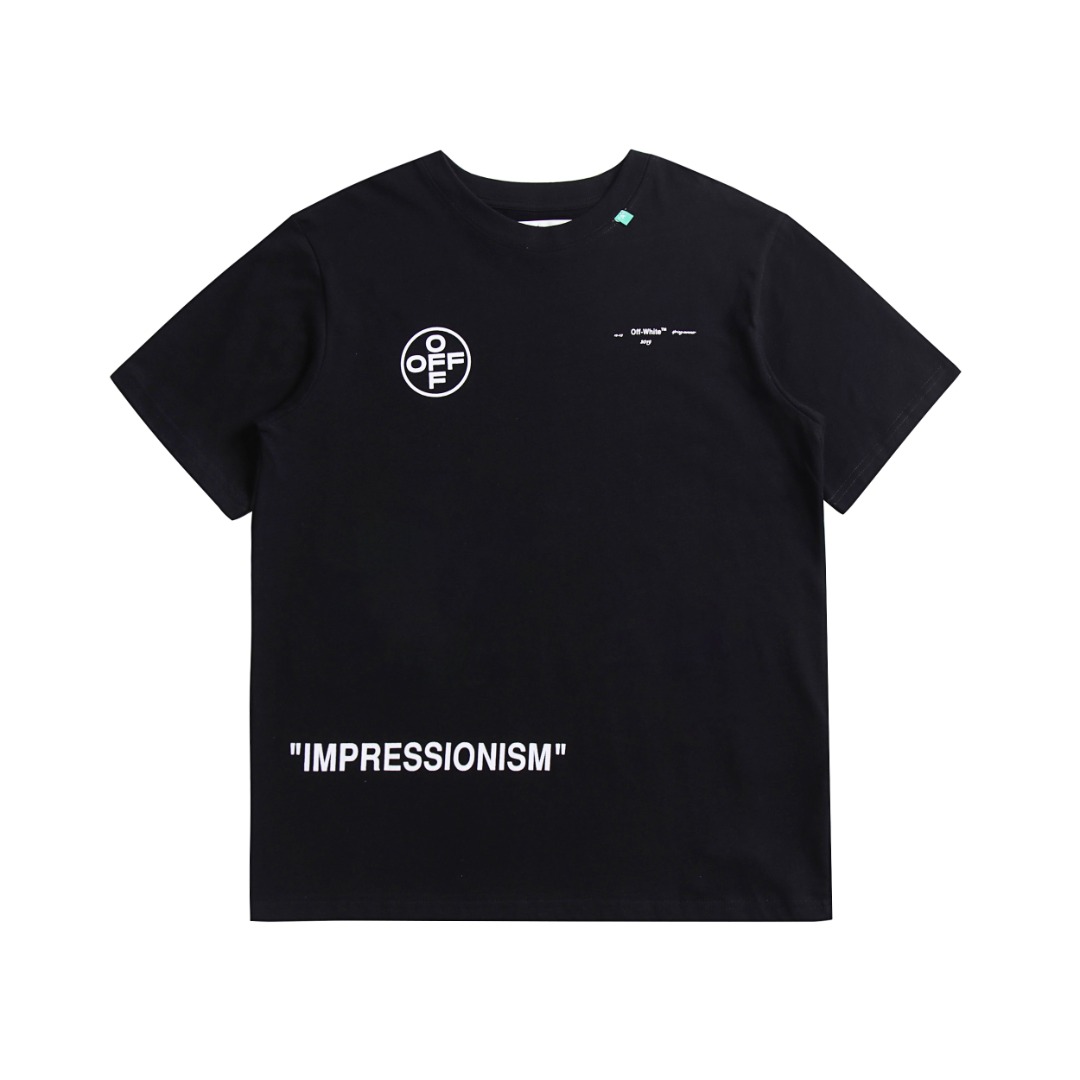 高版本OFF-WHITE 19ss口红色箭头印花短袖