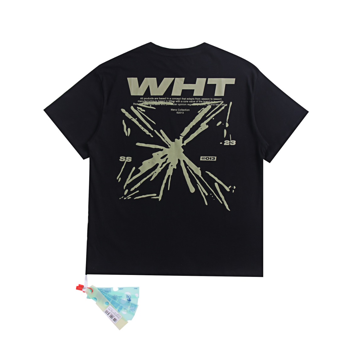 高版本OFF-WHITE 23ss残缺箭头发泡印花短袖T恤