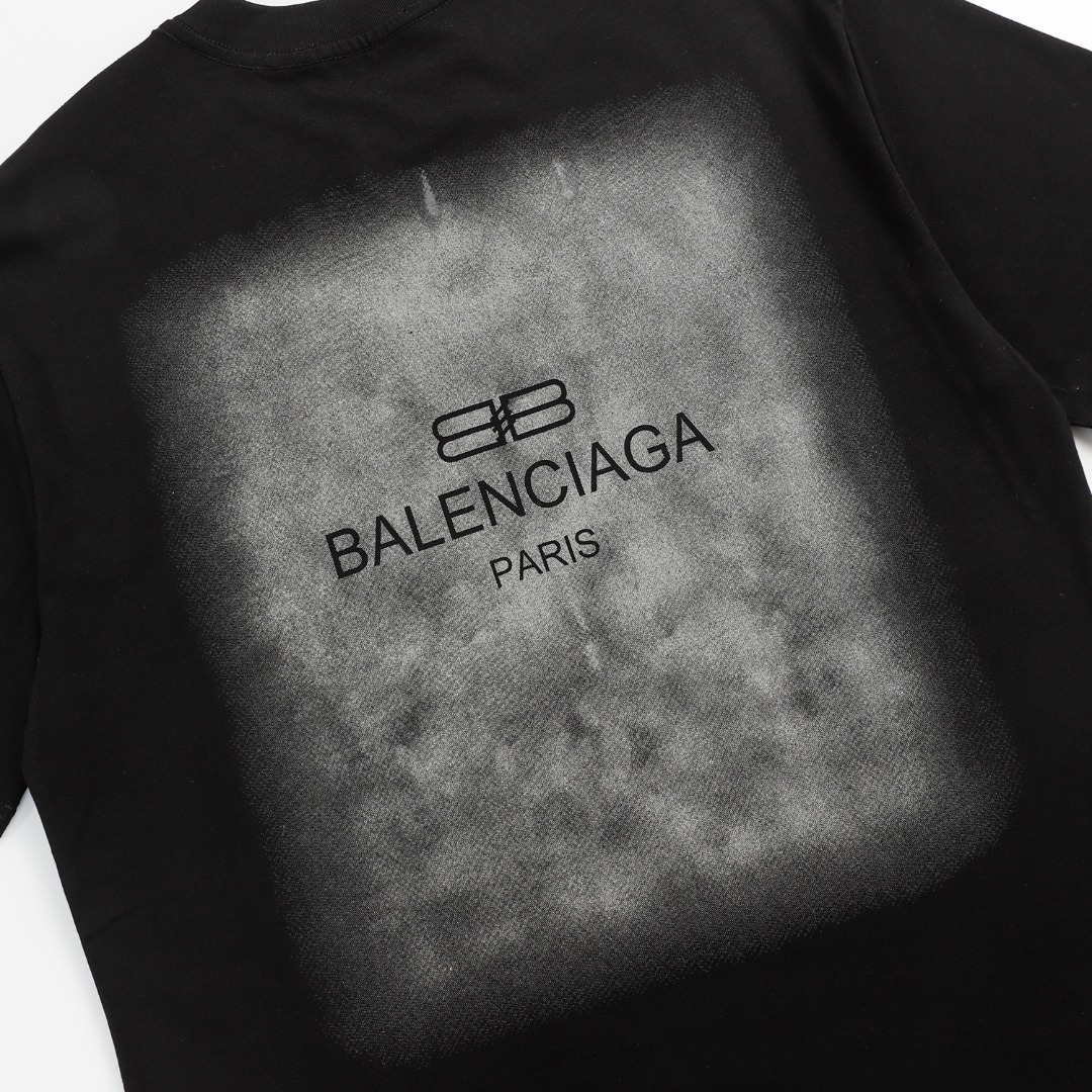 高版本BALENCIAGA/巴黎世家 烟雾字母印花短袖T恤