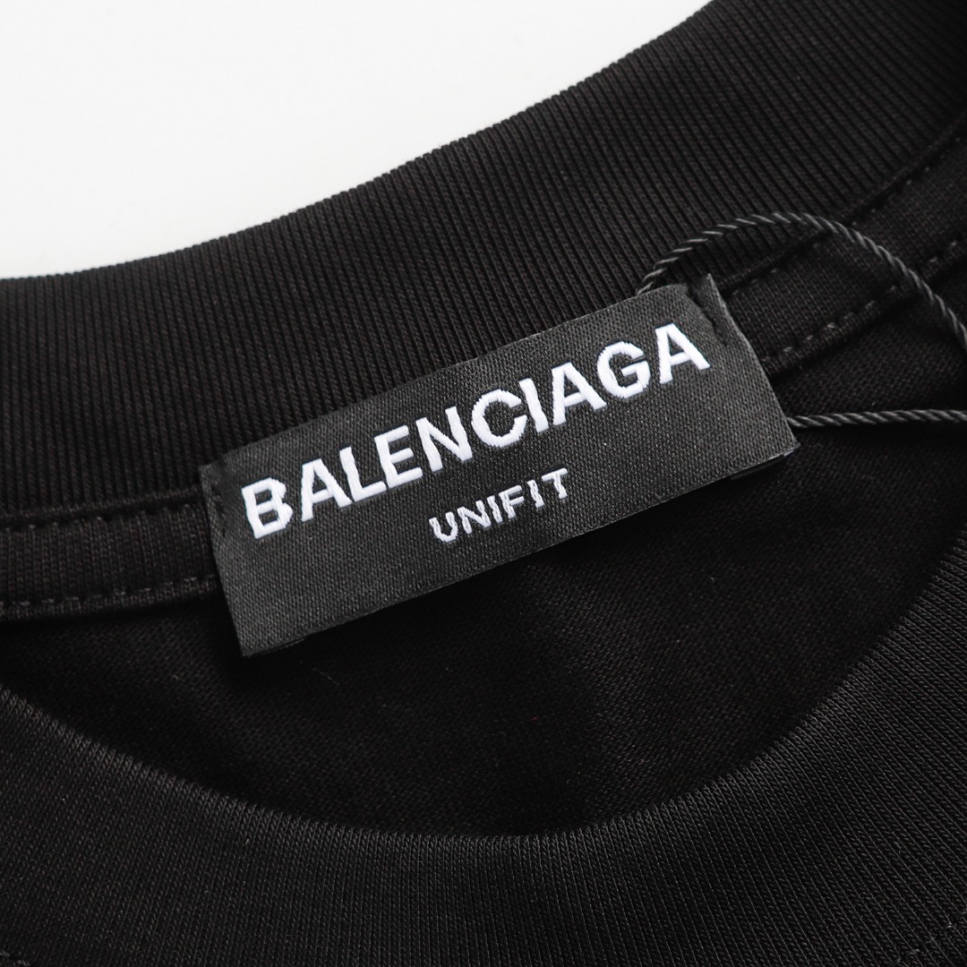 高版本BALENCIAGA/巴黎世家 烟雾字母印花短袖T恤