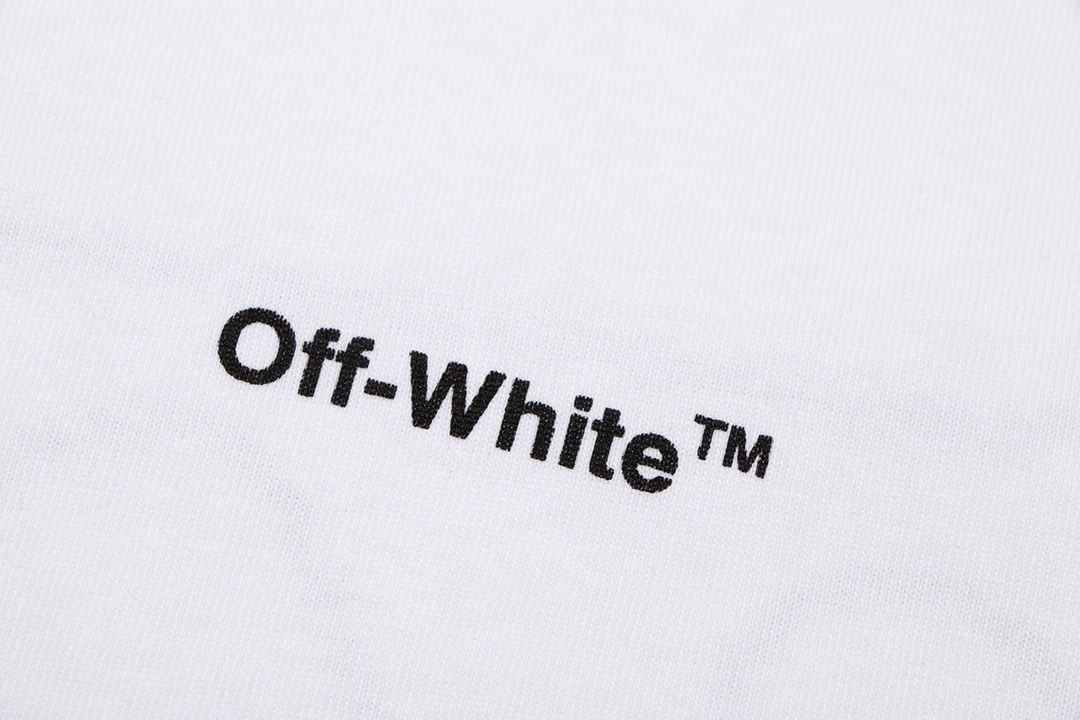 高版本OFF-WHITE 波浪形斜条纹涂鸦印花短袖