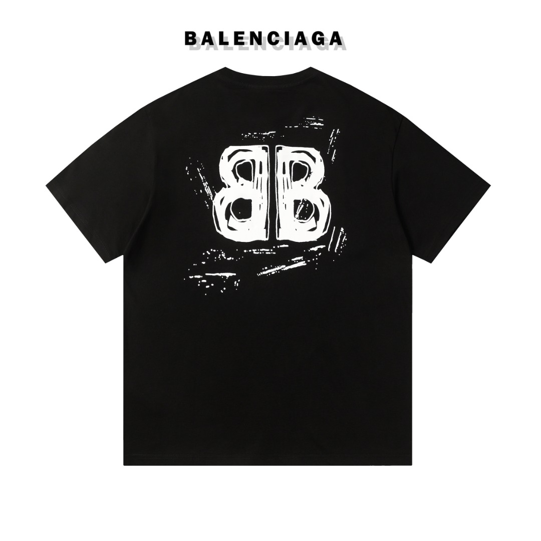 高版本BALENCIAGA/巴黎世家 涂鸦字母印花短袖T恤