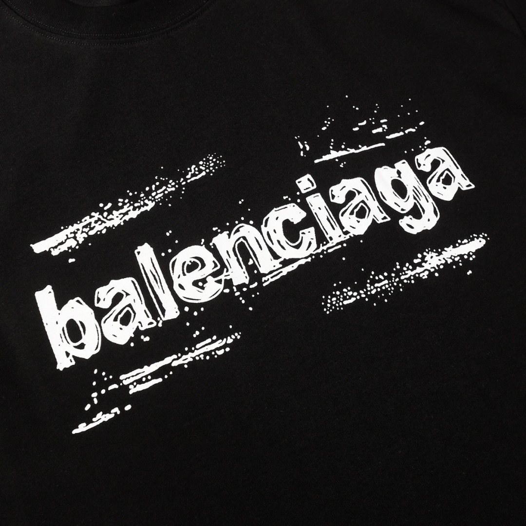 高版本BALENCIAGA/巴黎世家 涂鸦字母印花短袖T恤