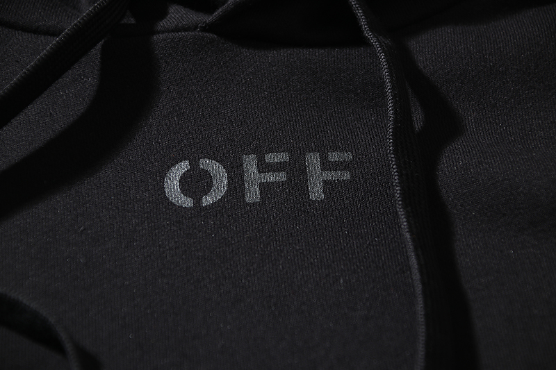 高版本OFF-WHITE C/O VIRGIL ABLOH 重叠箭头花臂印花连帽卫衣