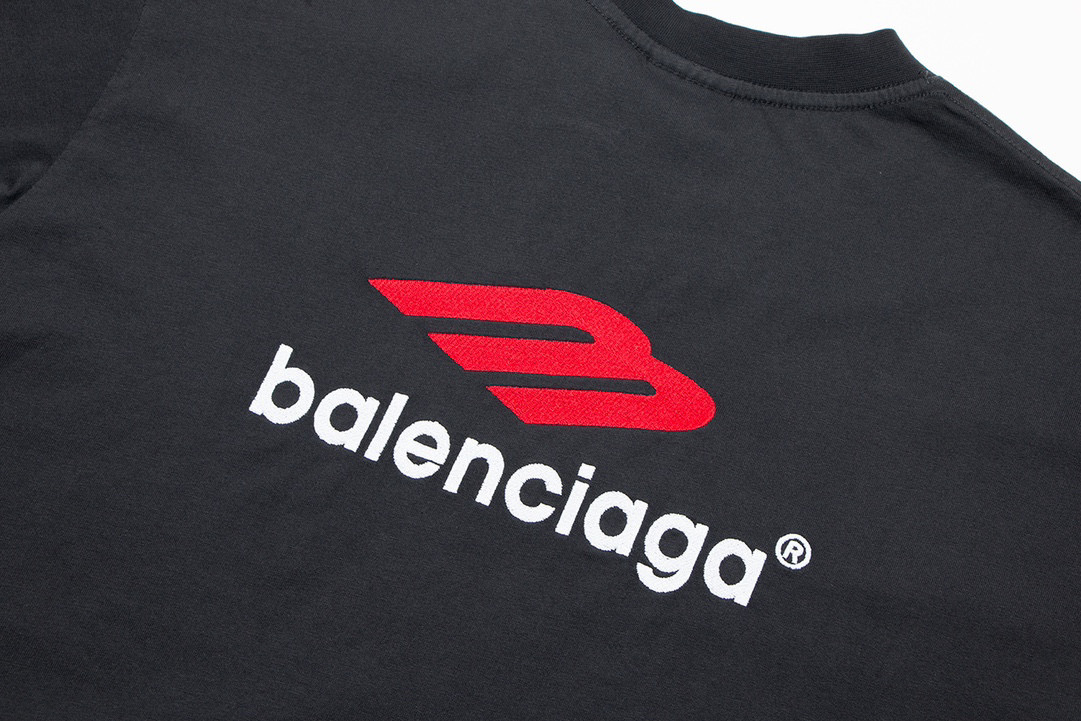 高版本BALENCIAGA/巴黎世家 logo字母刺绣短袖T恤