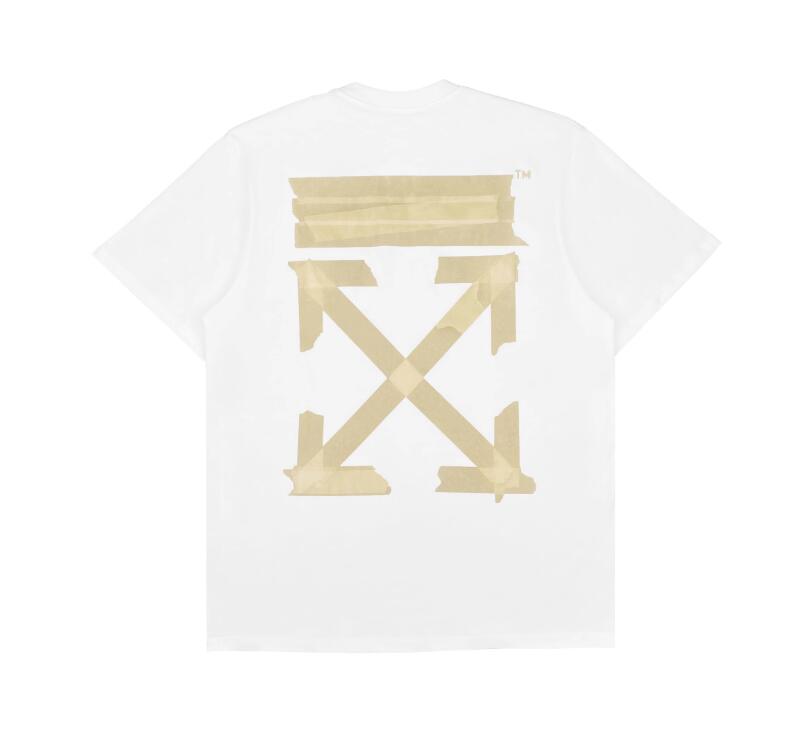 高版本OFF-WHITE 20SS黄色胶带箭头款短袖T恤