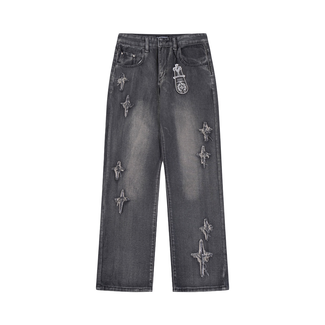 Chrome Hearts Roupa Jeans Unissexo