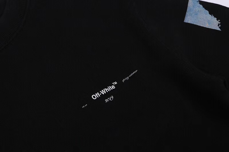 高版本OFF-WHITE C/O VIRGIL ABLOH 19ss莫奈油画箭头印花圆领卫衣