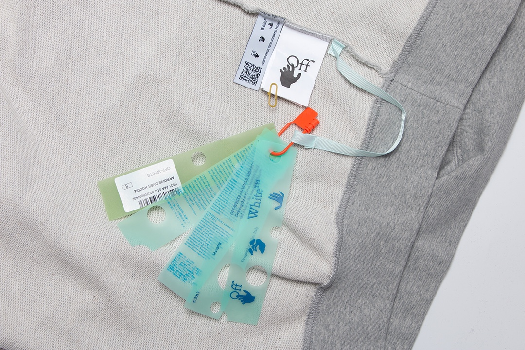 高版本OFF-WHITE C/O VIRGIL ABLOH 波浪线条印花连帽卫衣