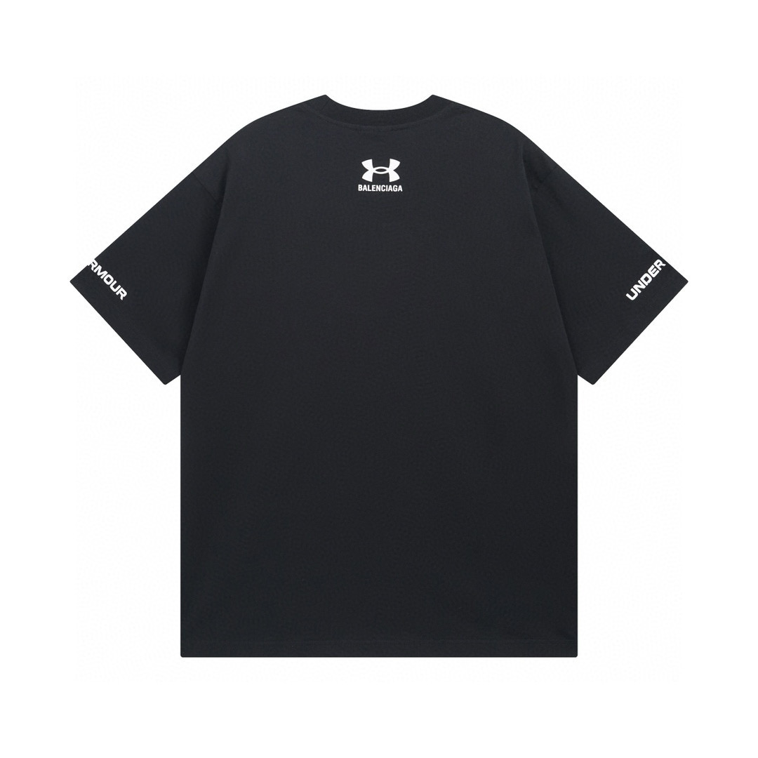 高版本BALENCIAGA/巴黎世家 x 安德玛联名款字母印花短袖T恤