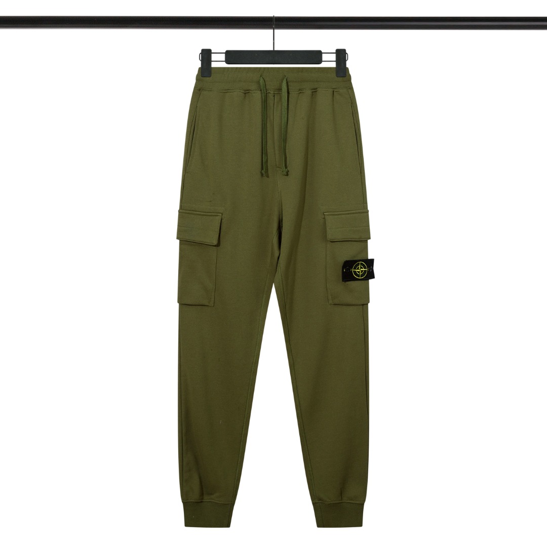 Stone Island Vêtements Culottes & Pantalons Noir Vert Blanc Coton Peu importe