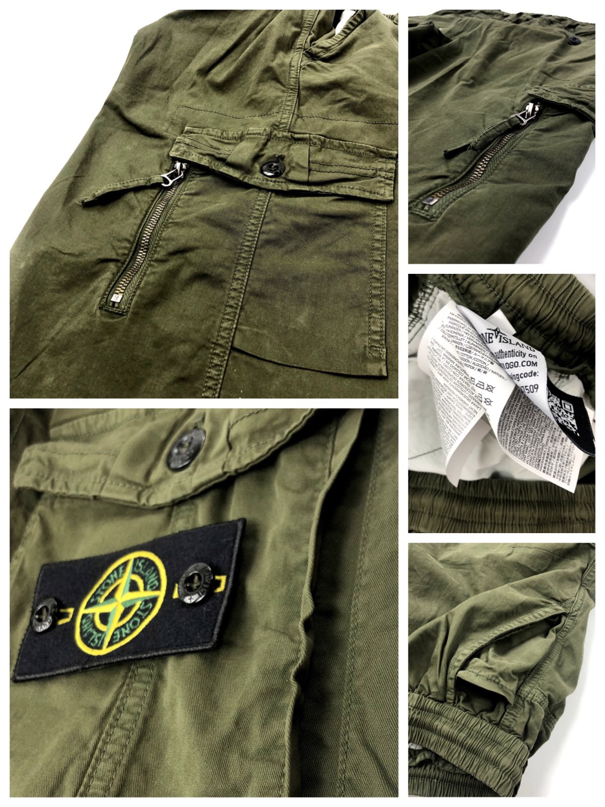 Stone Island Vêtements Shorts Noir Vert Couleur kaki Coton