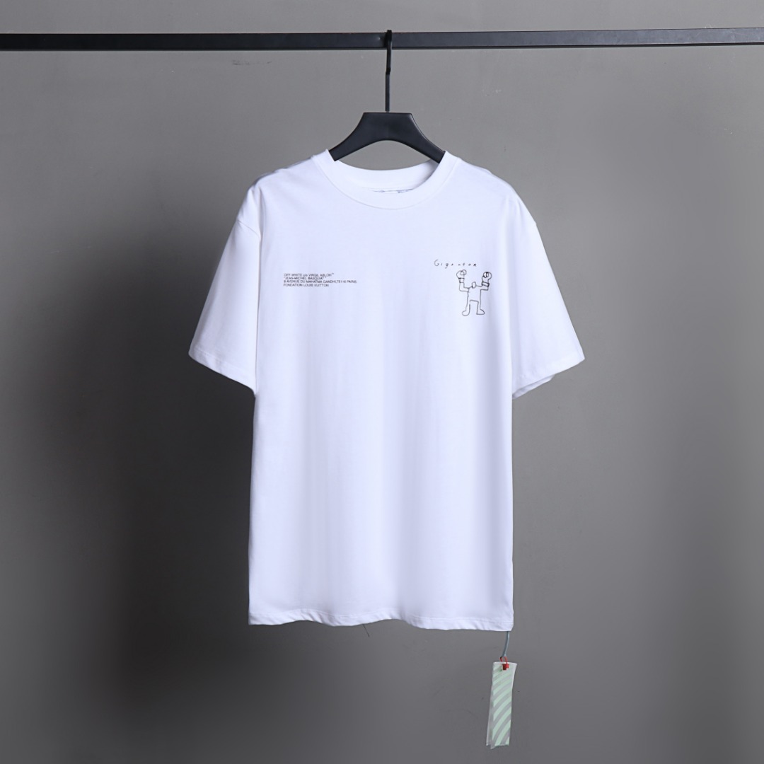 Off-White Vêtements T-Shirt Noir Blanc Manches courtes