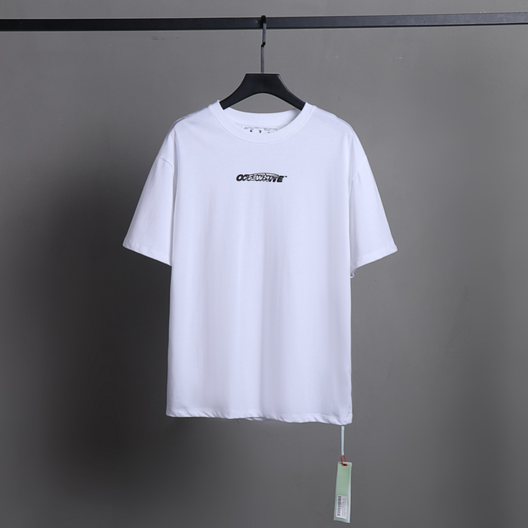 Off-White Vêtements T-Shirt Noir Blanc Manches courtes