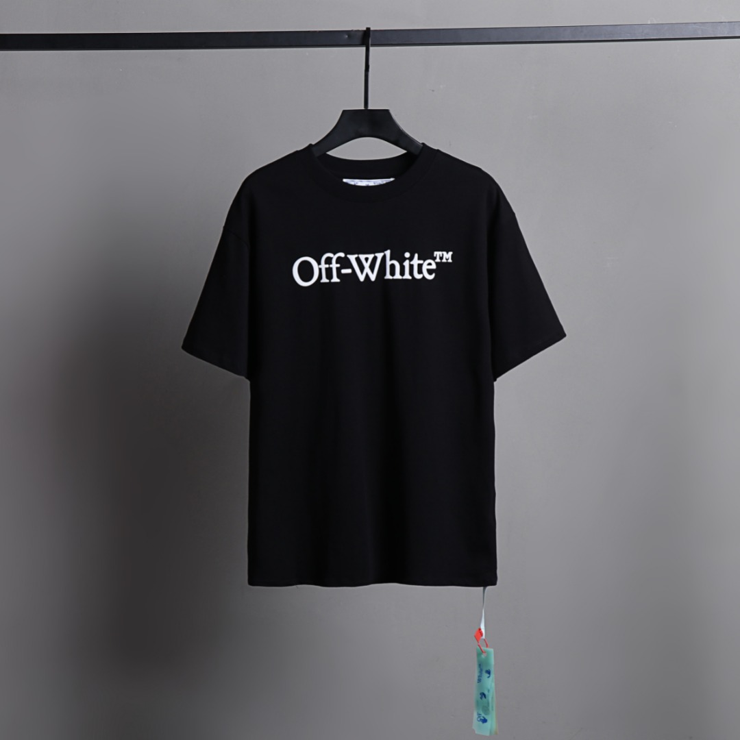 Off-White Vêtements T-Shirt Noir Blanc Manches courtes